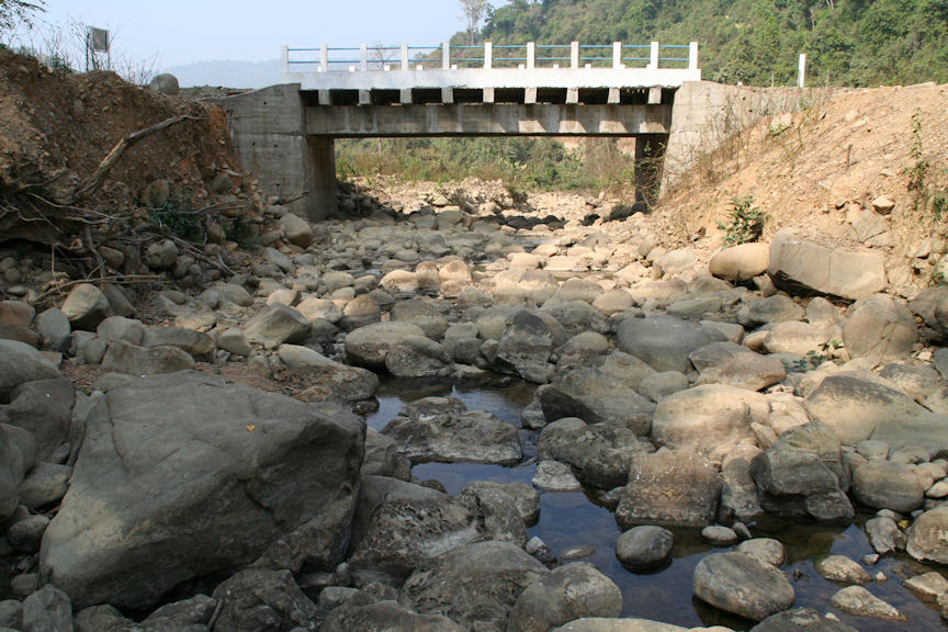 The Kyar stream is a tributary of the Thandwe River and natural habitat of this species, pictured here during dry season.